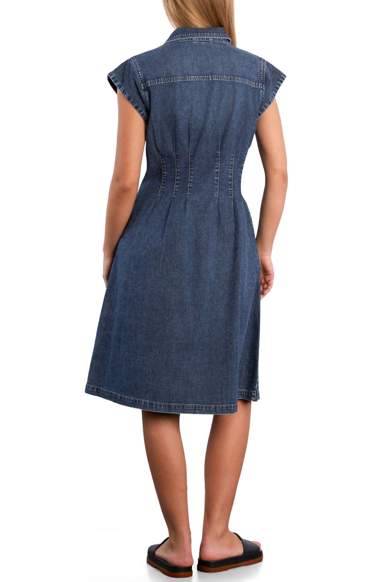 Wash Lab Denim Perfect Pleats Denim Dress, Alternate, color, Petal Denim