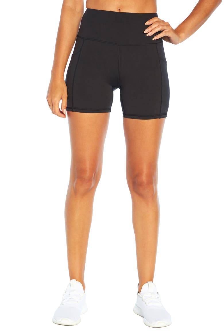 Linnette High Waist Control Shorts, Main, color, BLACK