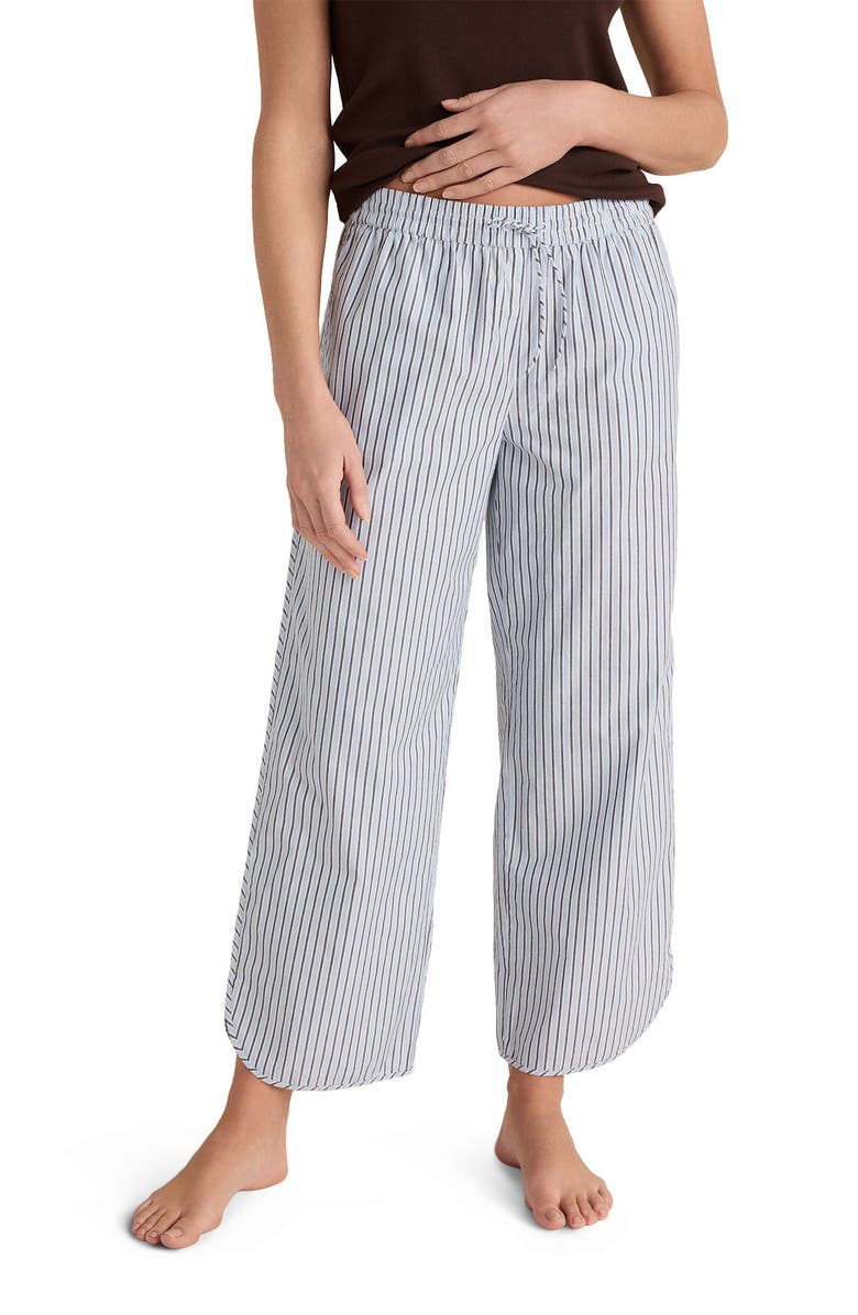 Haven Well Within Organic Cotton Poplin Iris Stripe Pajama Pants, Main, color, Iris Stripe White Multi