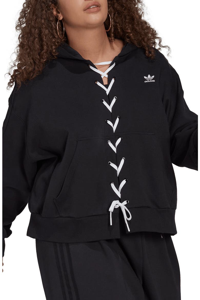 Always Original Laced Hoodie, Alternate, color, BLACK