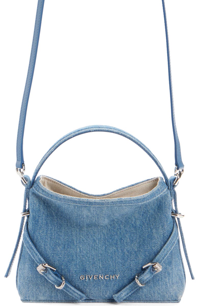 Givenchy Nano Voyou Denim Crossbody Bag, Main, color,