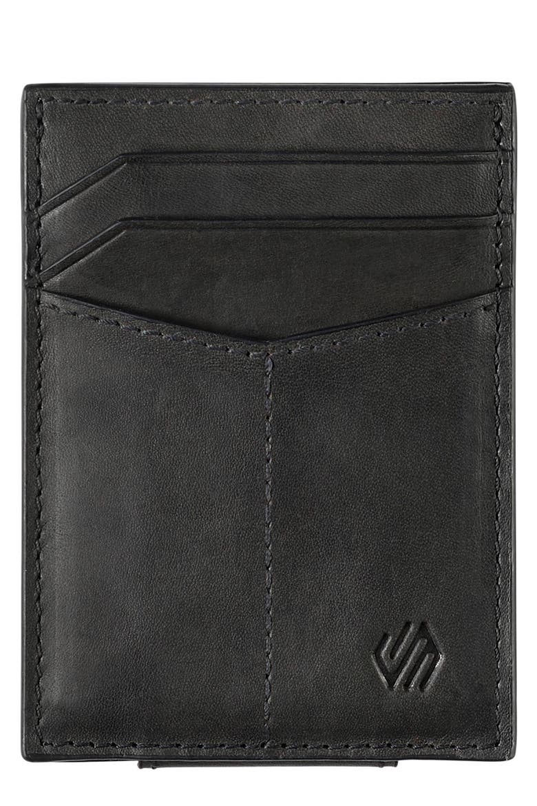 Rhodes Leather Money Clip Card Case, Main, color, BLACK