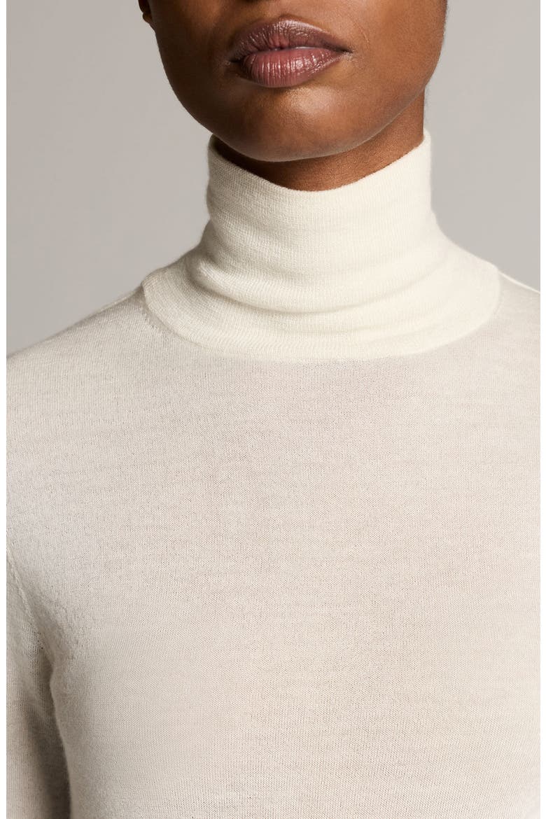 Silk & Cashmere Turtleneck Sweater, Alternate, color, OFF WHITE