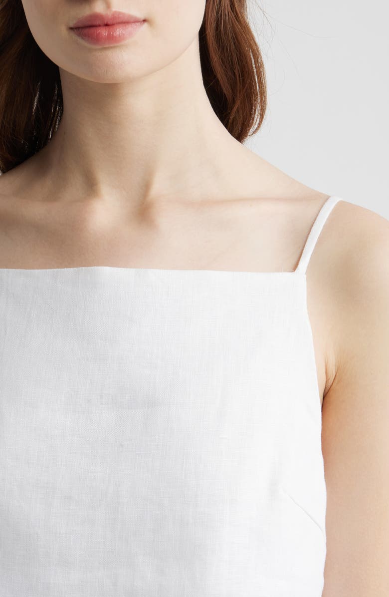 Reformation Kerri Linen Crop Tank, Alternate, color, White