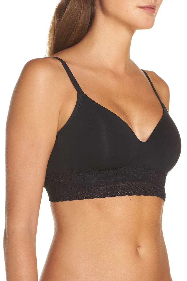 Bliss Perfection Contour Soft Cup Bralette, Alternate, color, BLACK