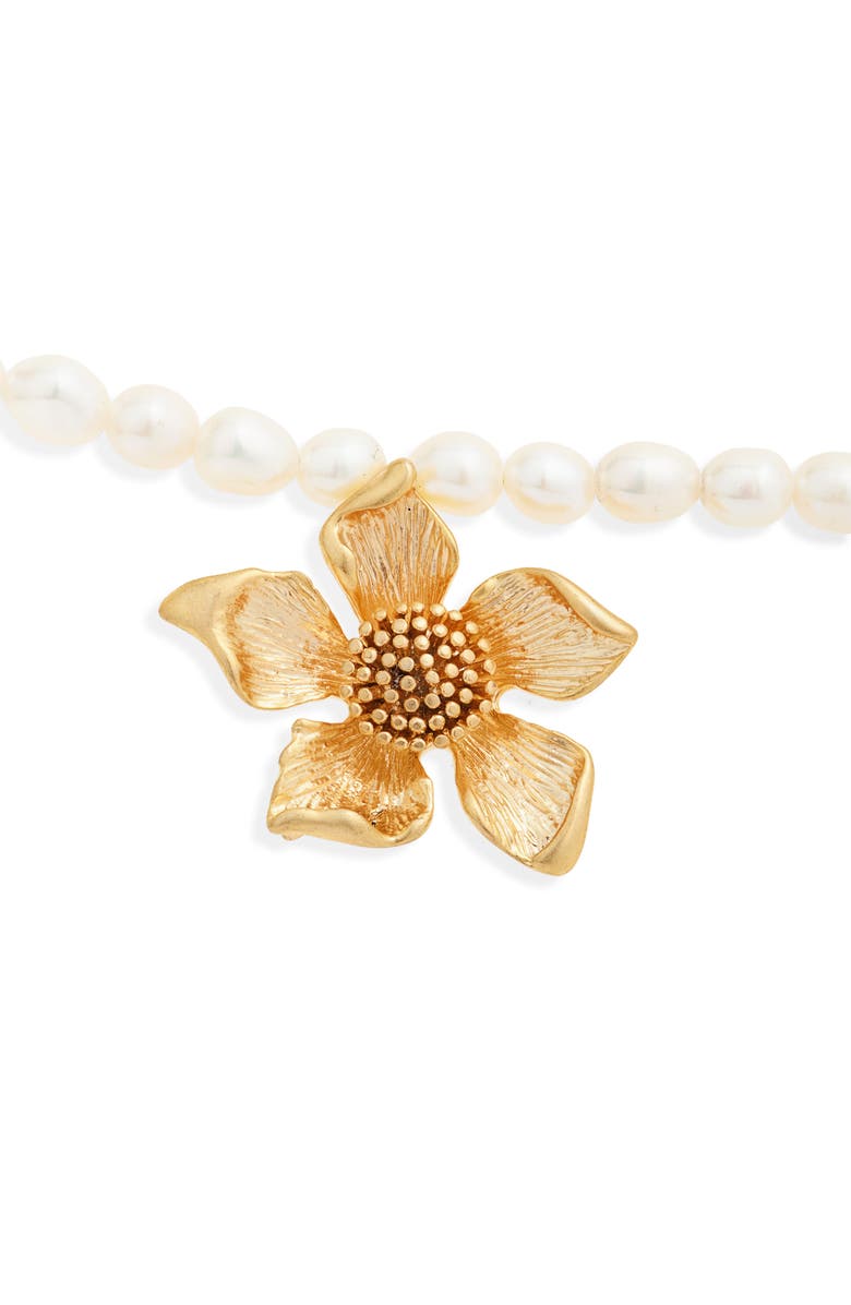 VIDAKUSH Golden Flower Freshwater Pearl Belly Chain, Alternate, color, Gold