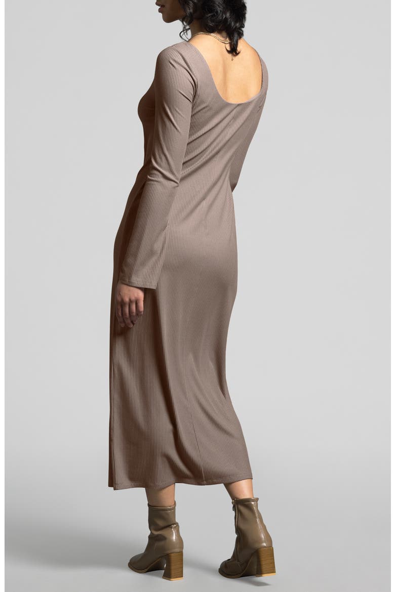 Angelina Long Sleeve Rib Maxi Dress, Alternate, color, DARK LILAC