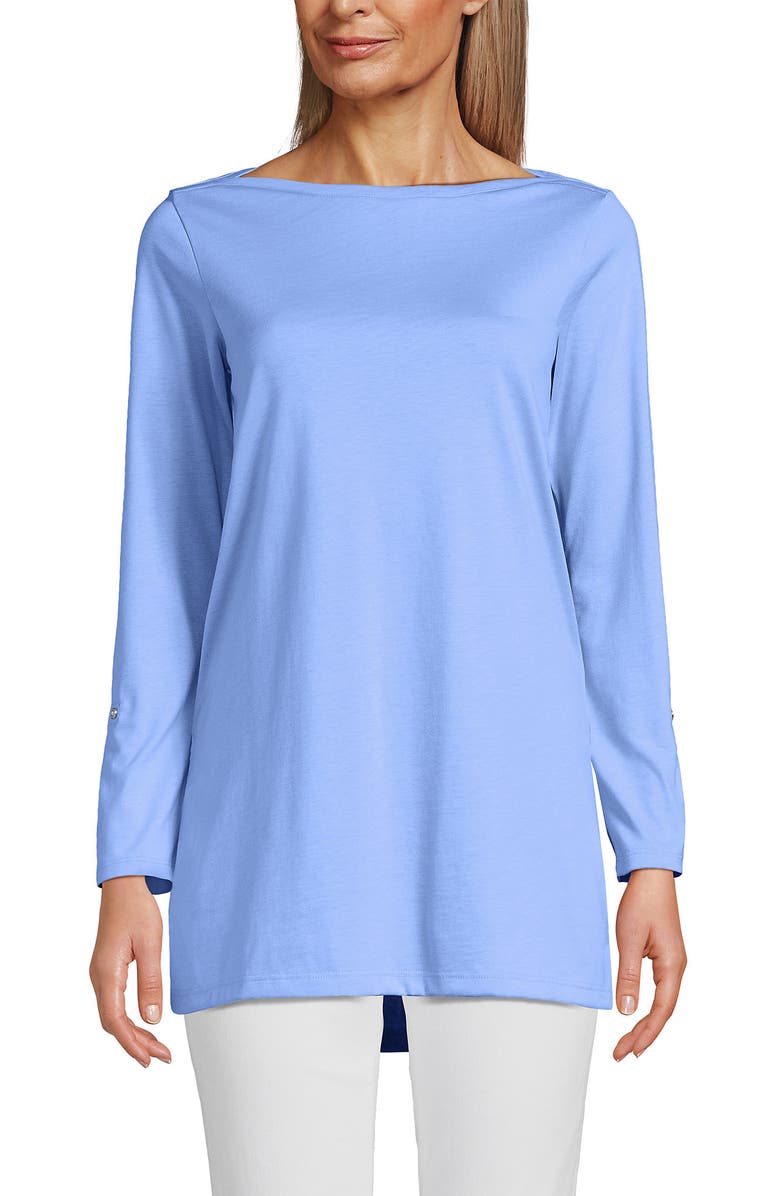 Supima Cotton Adjustable 3/4 Sleeve Boatneck Tunic