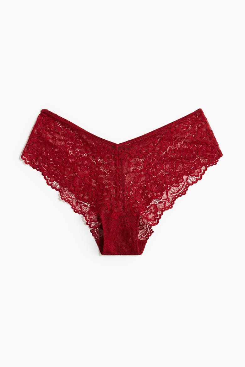 5-pack lace hipster briefs, Alternate, color, Dark red/powder pink