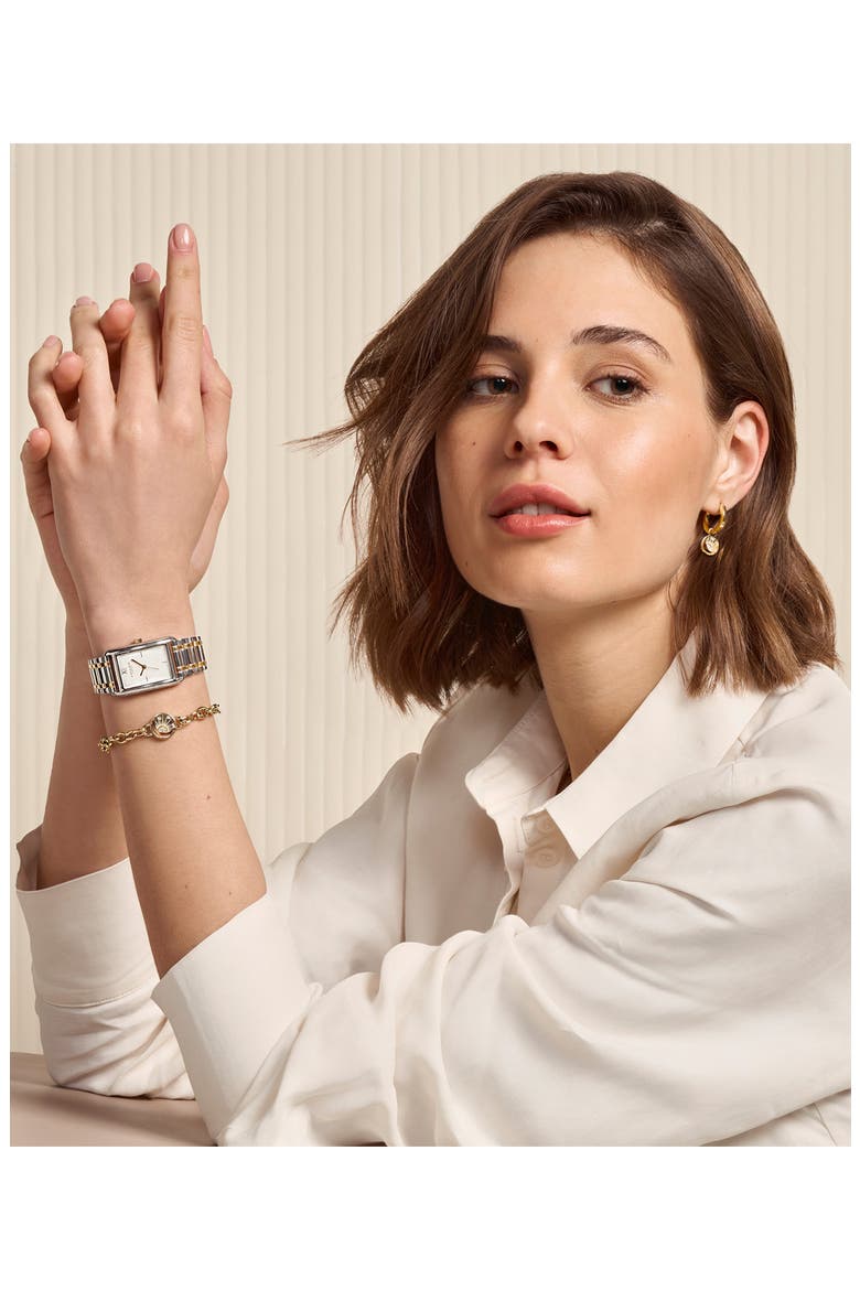 Grove Rectangular Bracelet Watch, 23mm, Alternate, color, SILVER WHITE