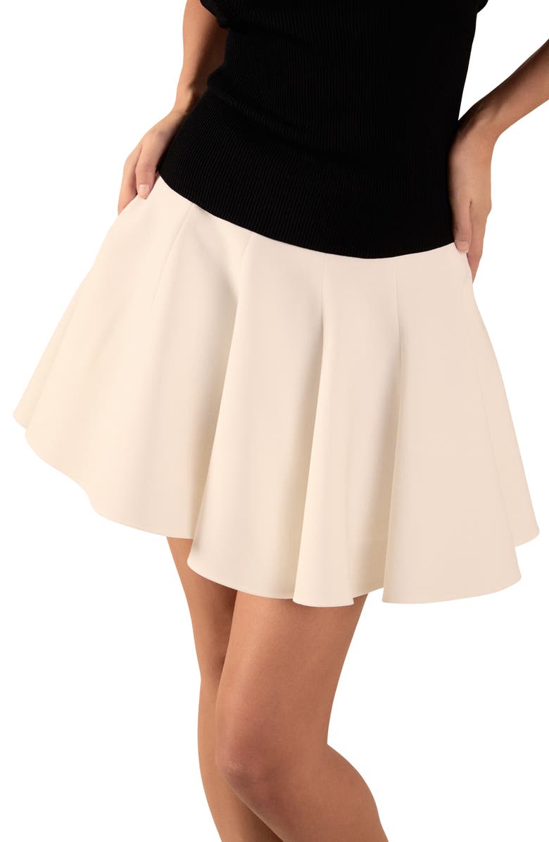 Endless Rose Circle Pleated Miniskirt, Alternate, color, White