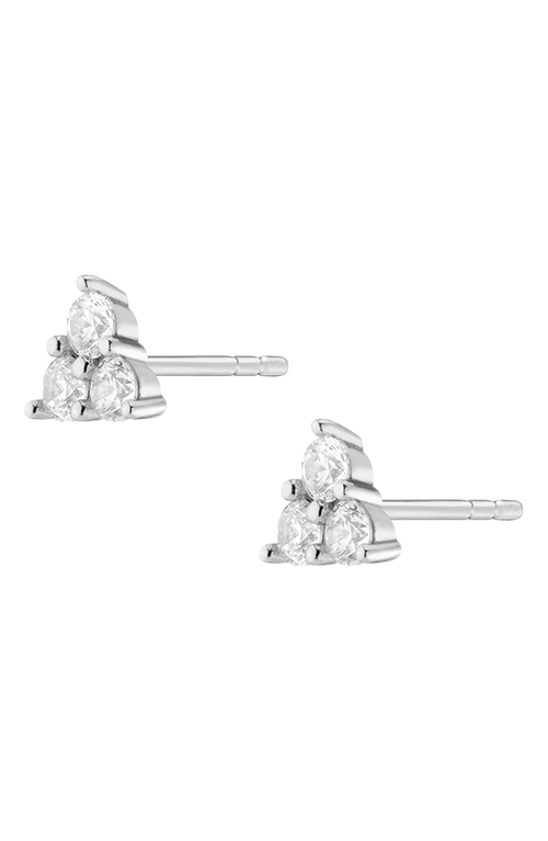 Aurate New York Lab Grown Sapphire Trinity Stud Earrings In Metallic