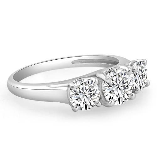 Bliss Diamond 1 3/4 Ct Three Stone Diamond Engagement Ring 10k Gold Lab Grown In 10k White Gold