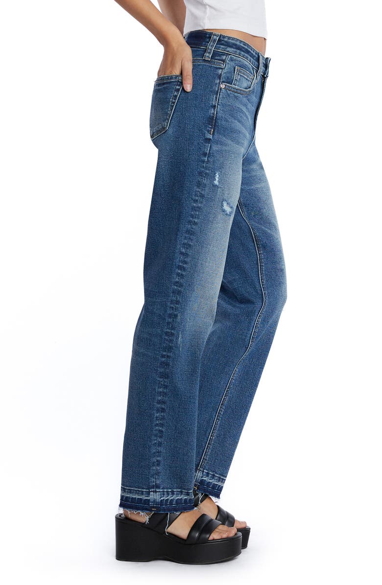HINT OF BLU Release Hem High Waist Straight Leg Jeans, Alternate, color, 