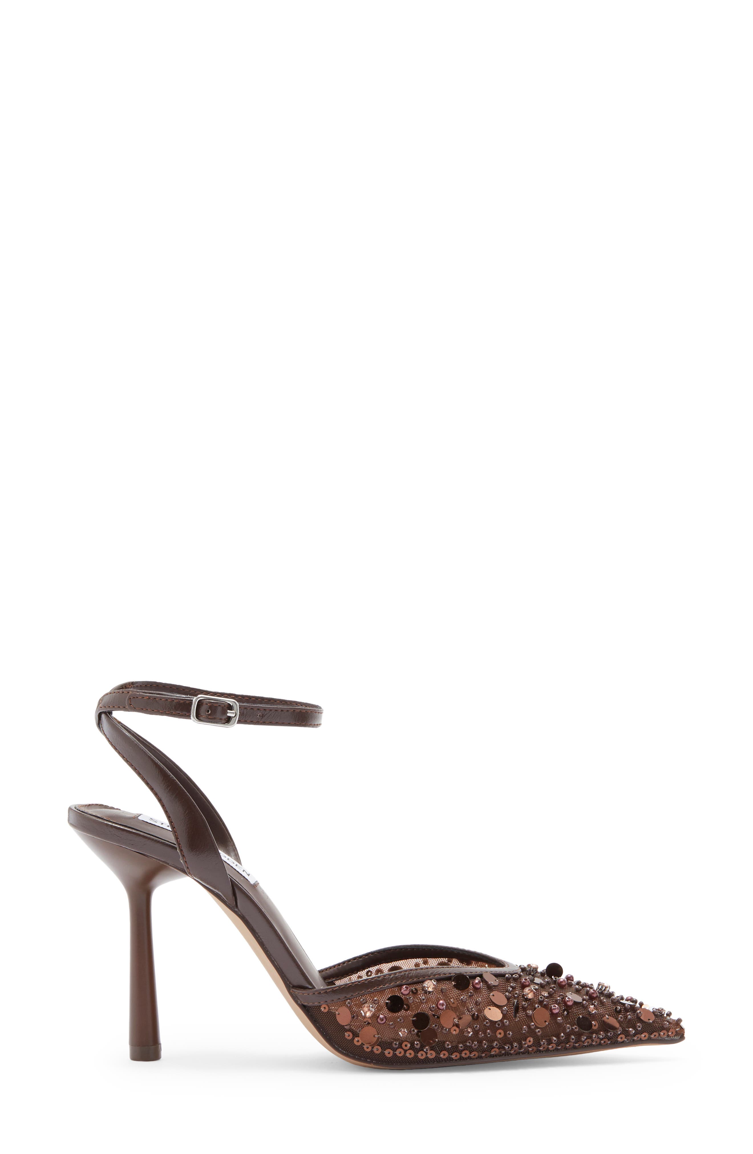Sherrie Beaded Ankle Strap Pump, Alternate, color, BROWN