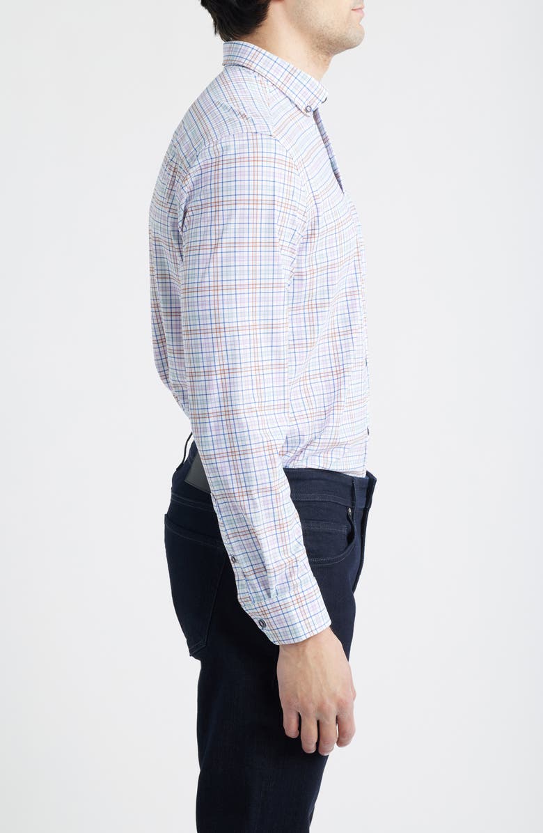 Johnston & Murphy XC Motion Performance Knit Button-Up Shirt, Alternate, color, Multi Plaid