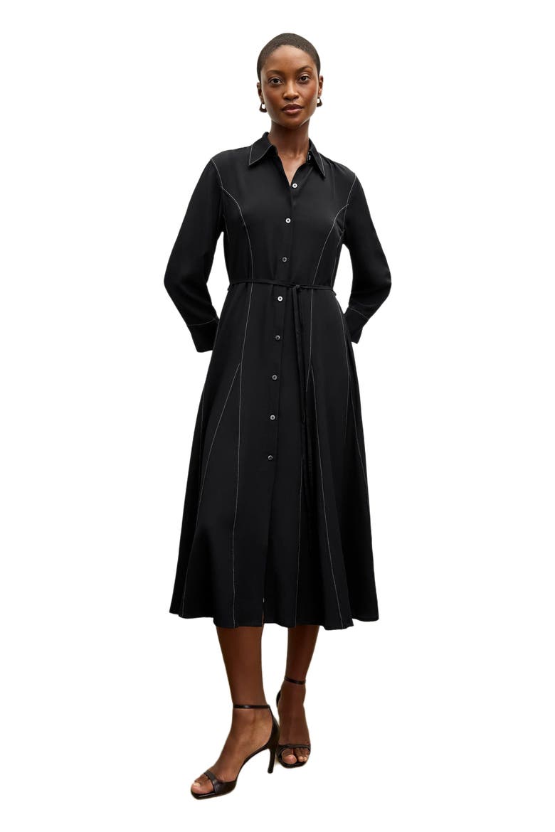 Pepper Dress - Washable Silk Top Stitch, Main, color, Black