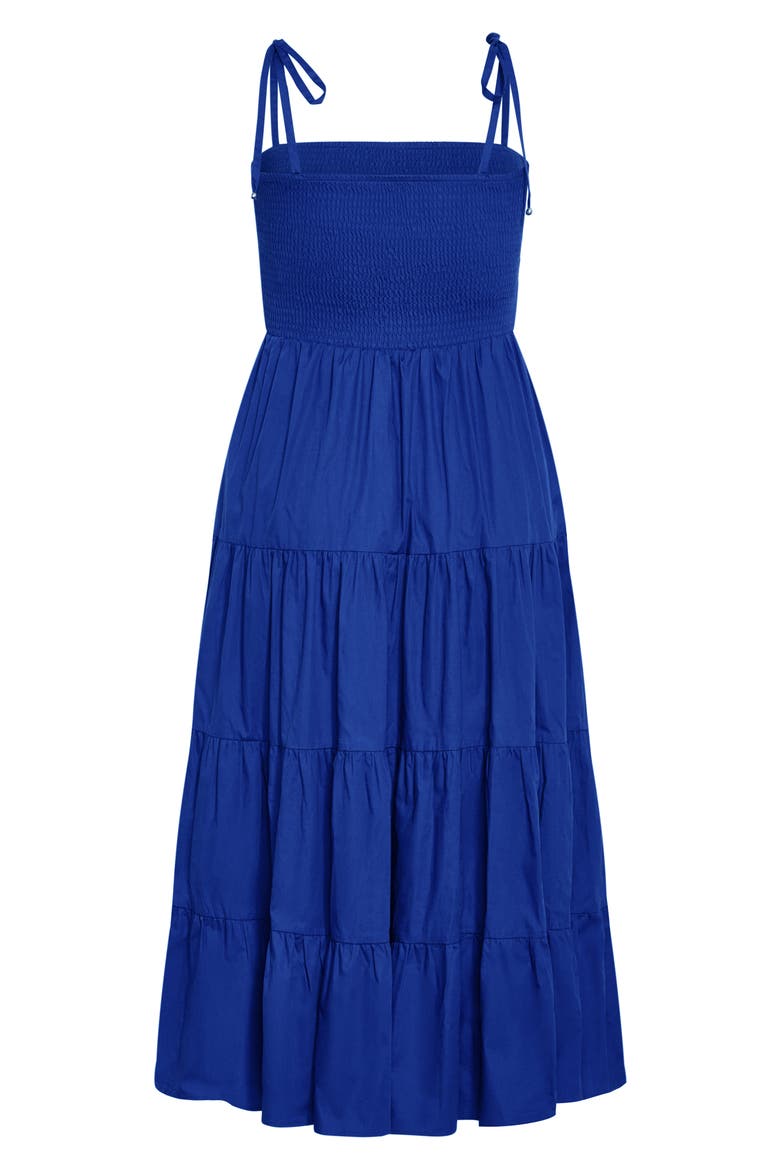 Marli Tie Strap Tiered Cotton Maxi Dress, Alternate, color, LAPIS