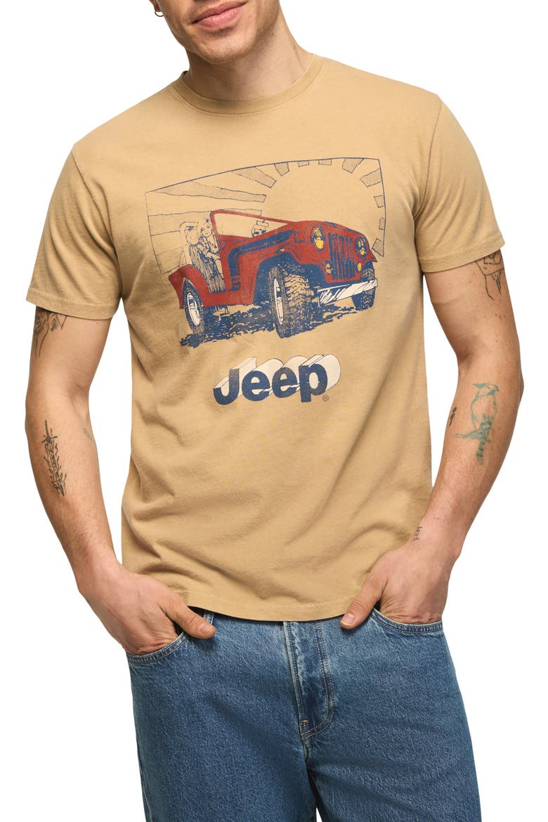 Jeep Drawing Cotton Graphic T-Shirt, Main, color, INCENSE