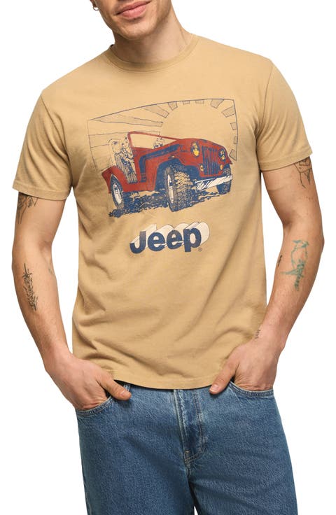 Jeep Drawing Cotton Graphic T-Shirt