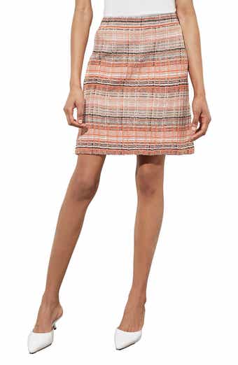 Ming Wang Bouclé Knit A-Line Miniskirt