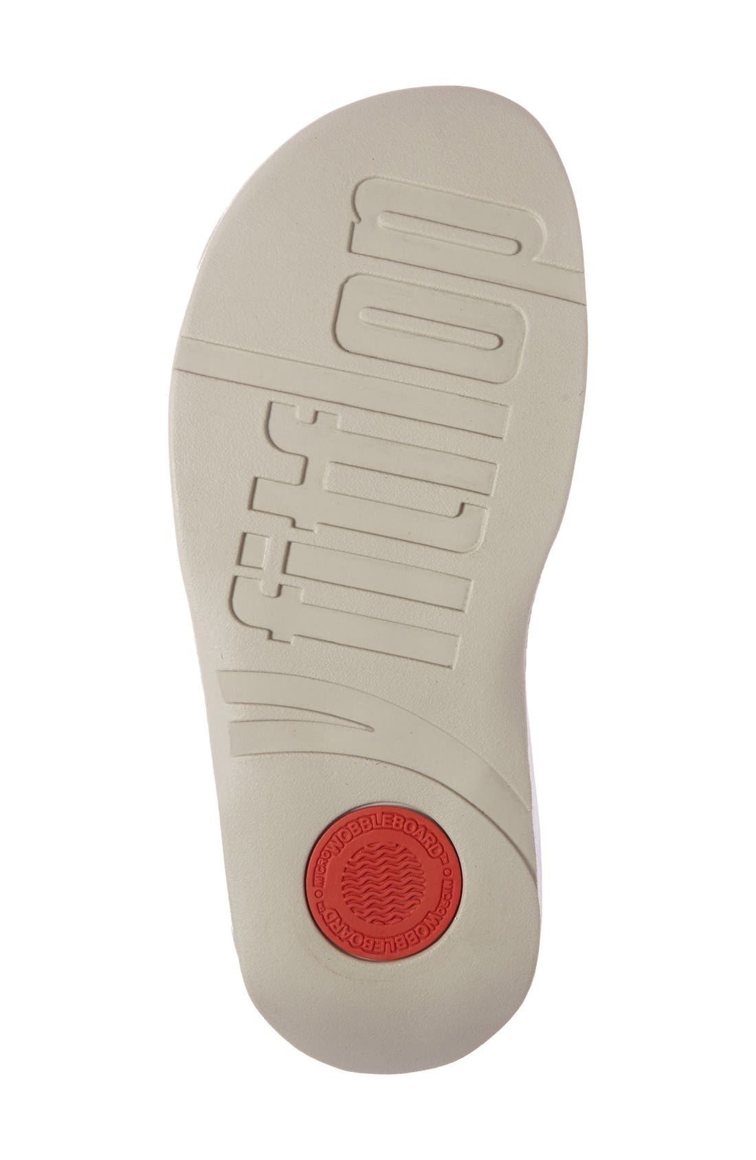 FitFlop™ Lattice Surfa Sandal, Alternate, color, SILVER LEATHER