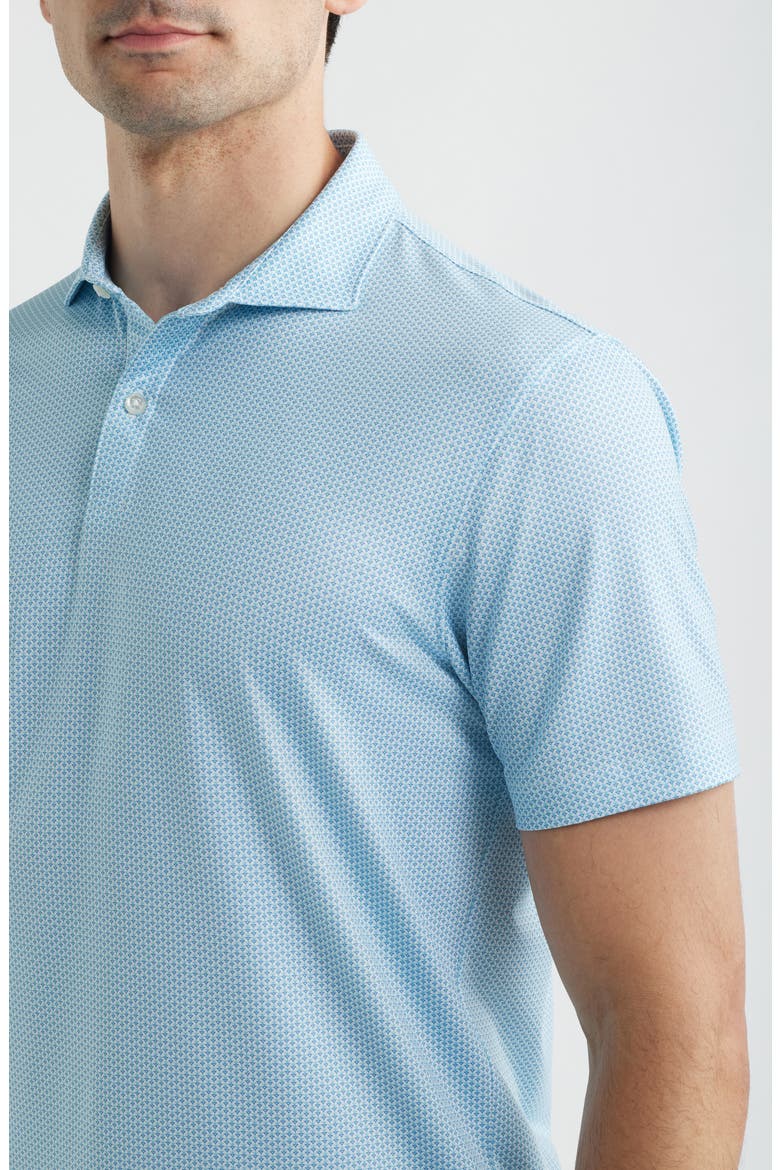 Darts Microprint Performance Jersey Polo, Alternate, color, CABANA BLUE