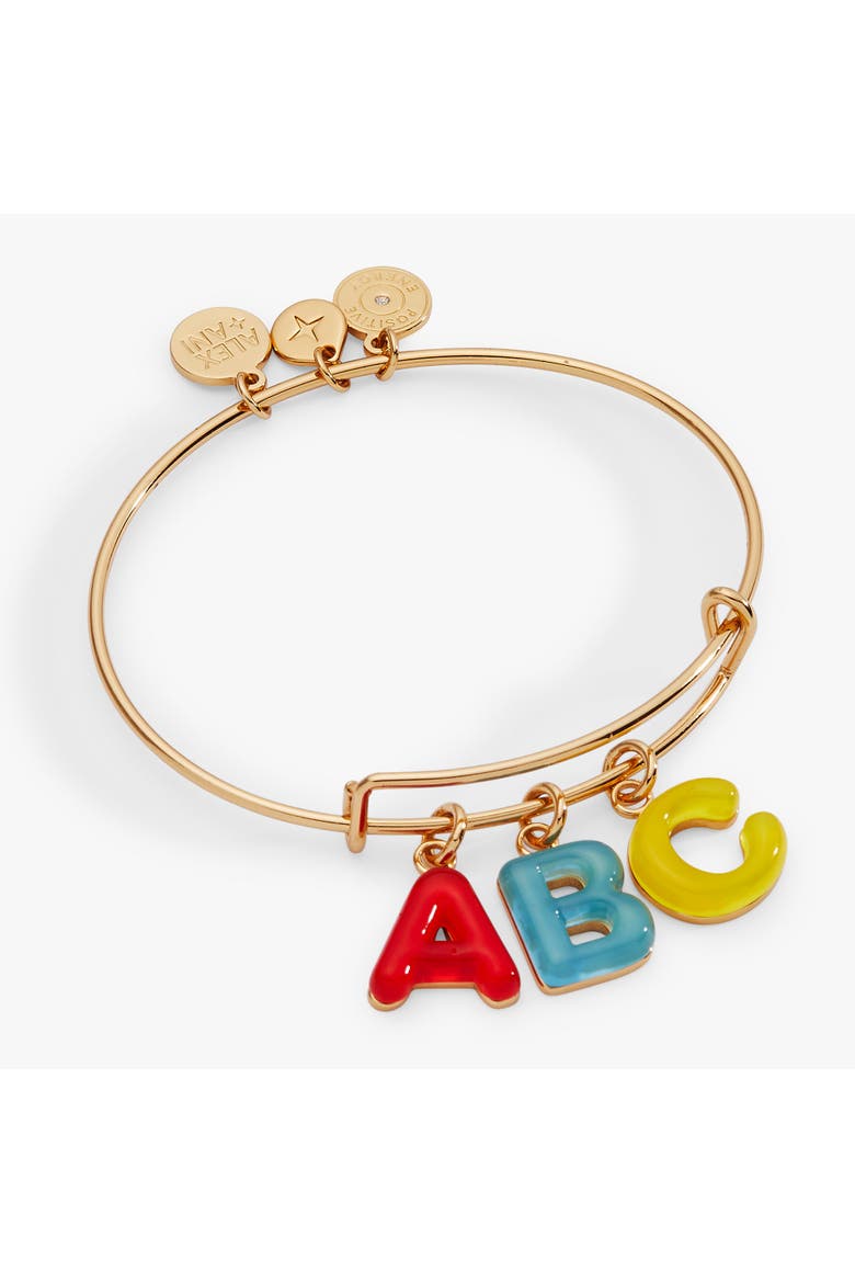 ABC Charm Bangle, Main, color, Gold
