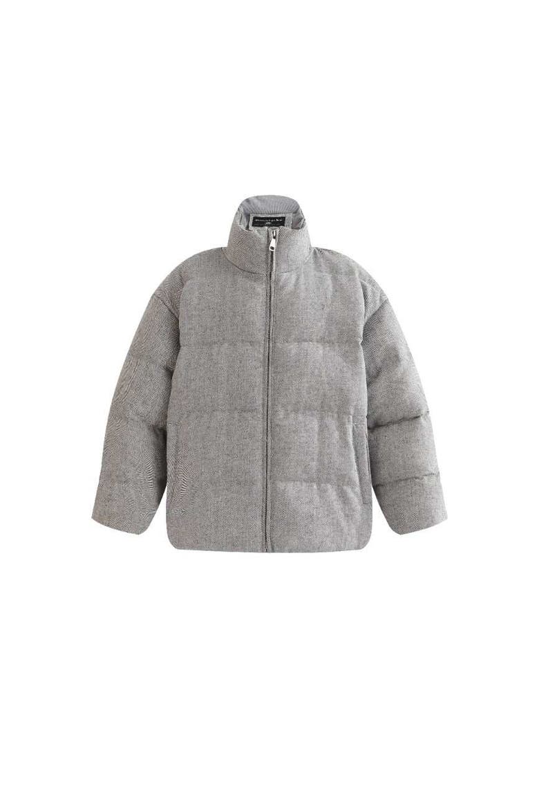 Puffer Jacket with High Collar, Main, color, Grey