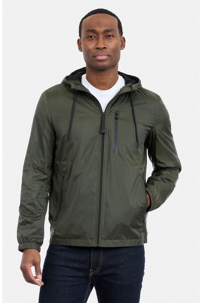 Hooded Windbreaker Jacket, Alternate, color, OLIVE