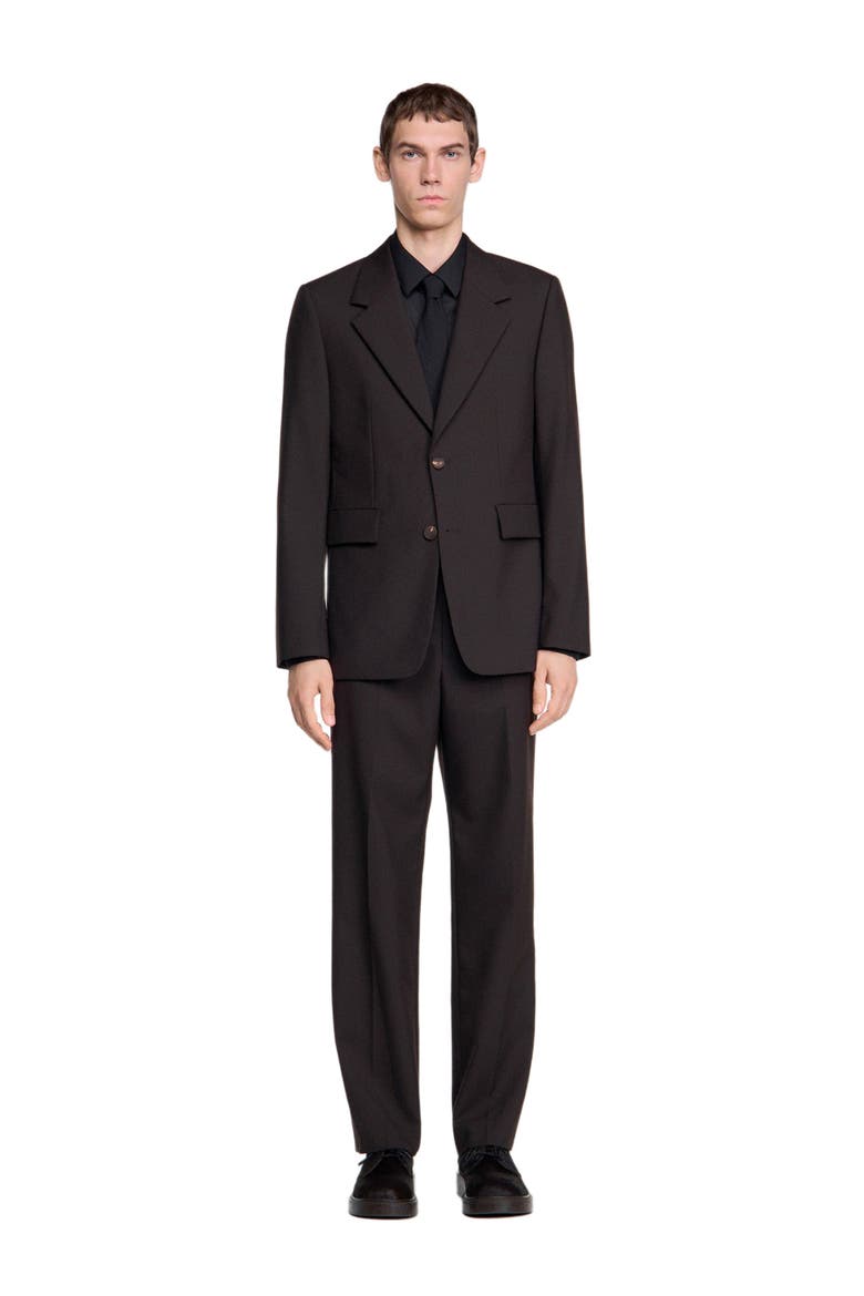 Virgin wool suit jacket, Main, color, Chocolate