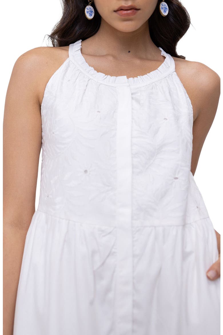 Embroidered Tiered Maxi Dress, Alternate, color, White Floral