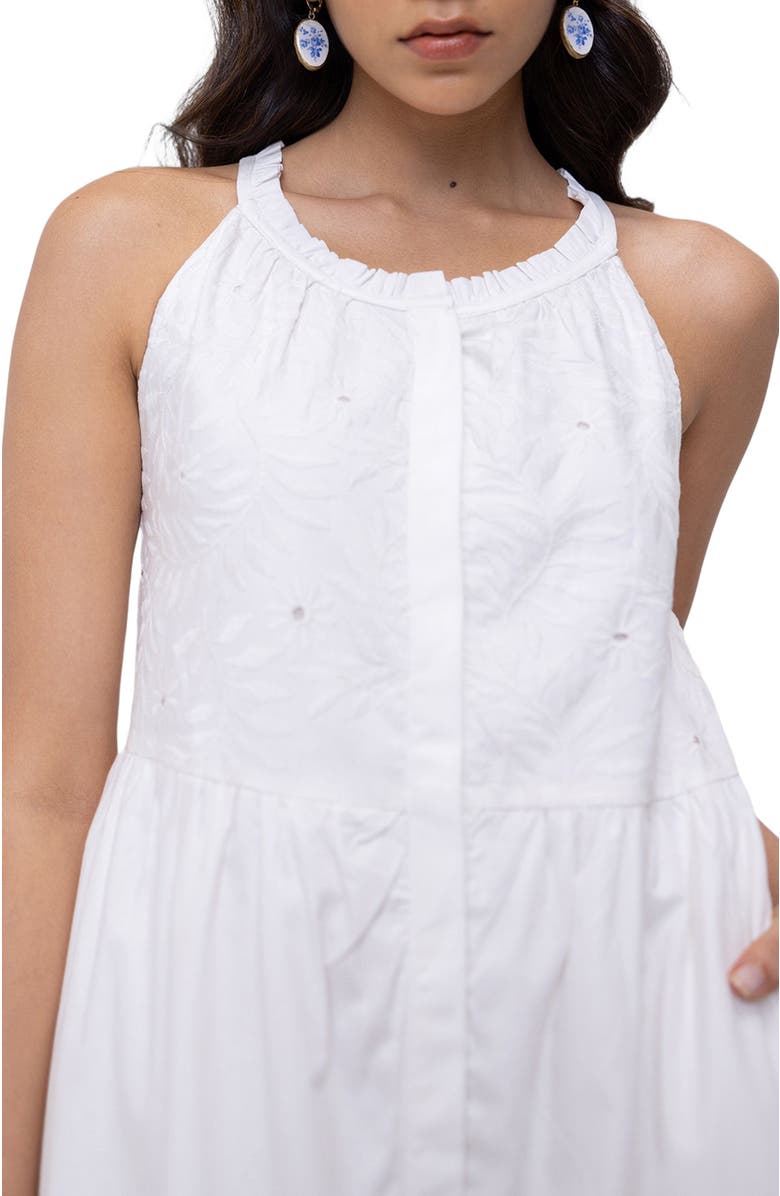 Reistor Embroidered Tiered Maxi Dress, Alternate, color, White Floral