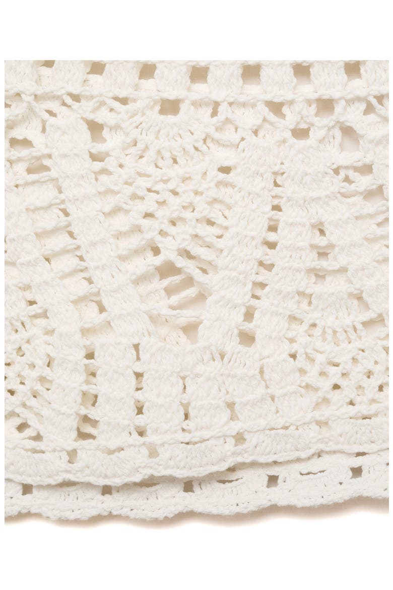Crochet Miniskirt, Alternate, color, WHITE