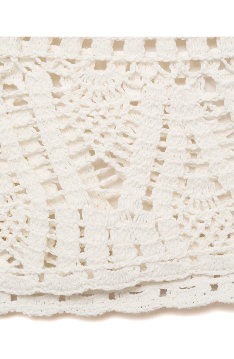 MANGO Crochet Miniskirt, Alternate, color, White