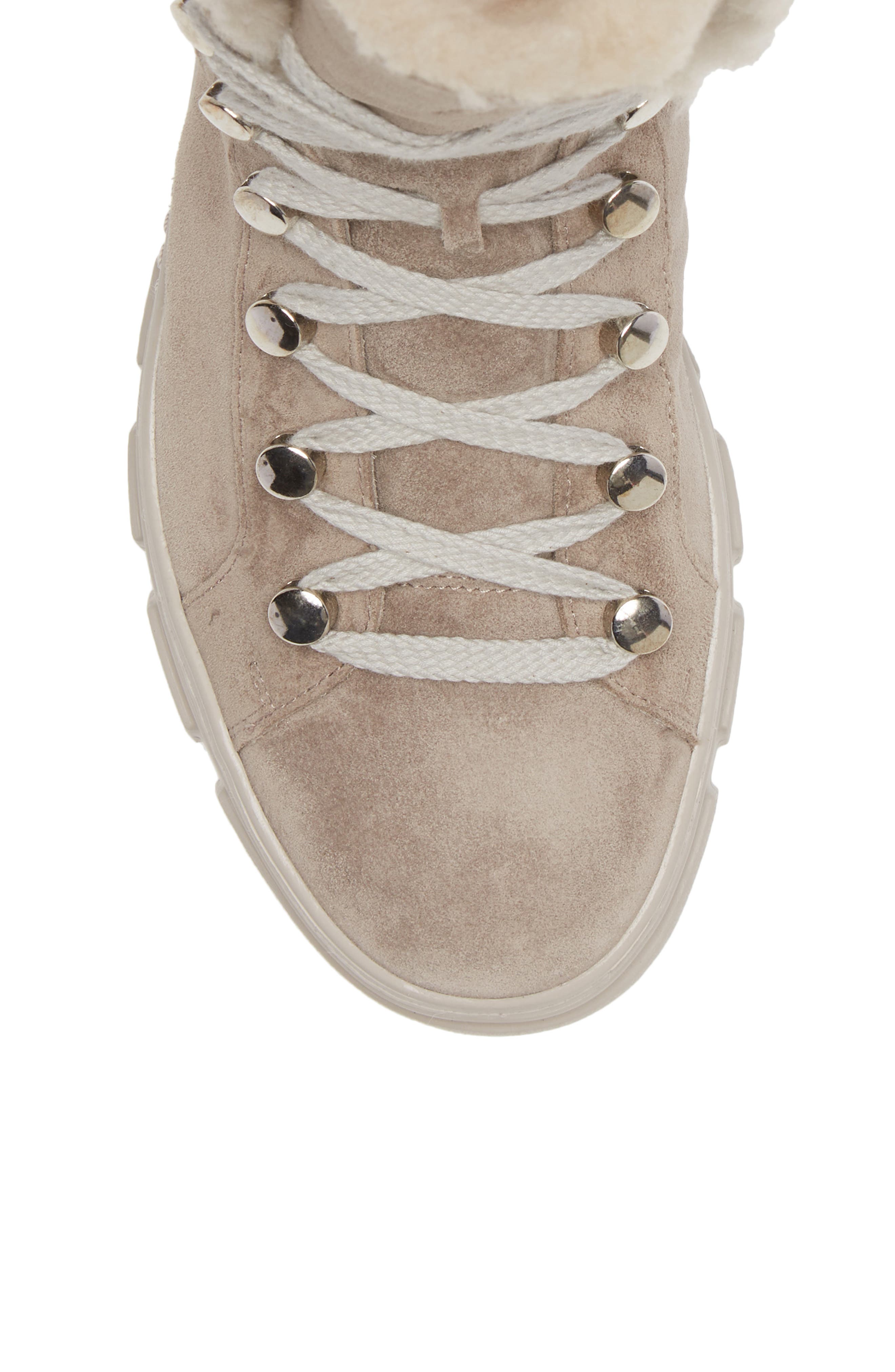 Karla Lace-Up Wool Bootie, Alternate, color, STONE SOFT SUEDE