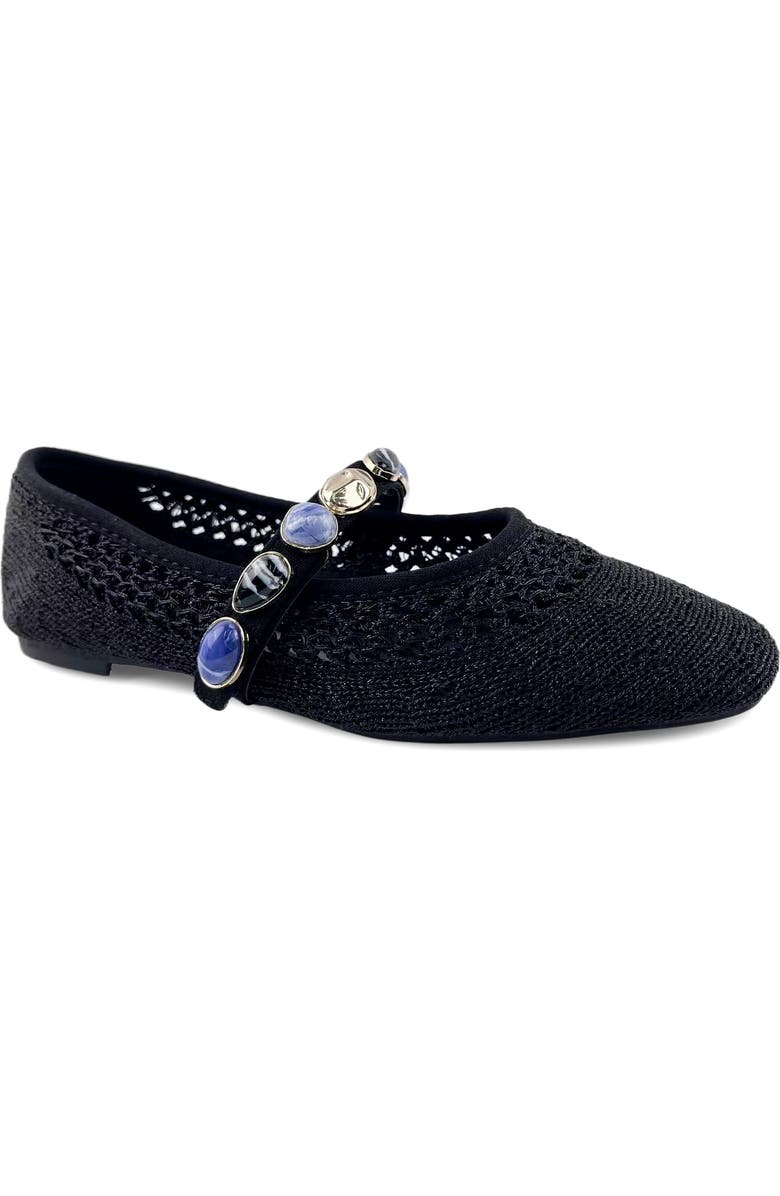 Kenneth Cole Zeta Stones Embellished Knit Ballet Flat, Main, color,