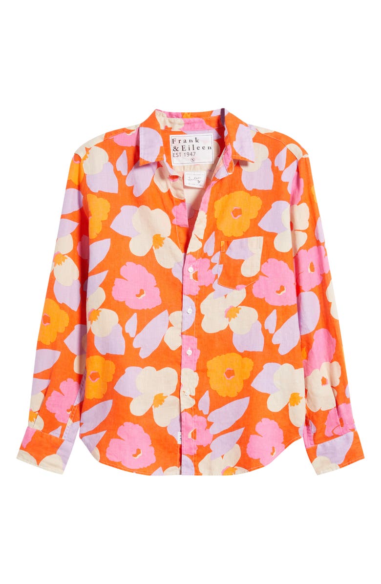 Frank & Eileen Eileen Relaxed Button-Up Shirt, Alternate, color, Large Floral Pink Orange