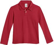CITY THREADS Baby Boys 100% Cotton Knit Jersey 2-Button Long Sleeve Polo
