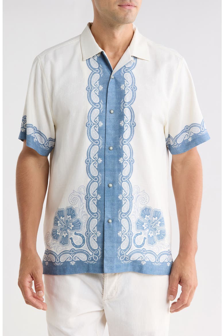 Life of the Rodeo Silk Camp Shirt, Main, color, CONTINENTAL