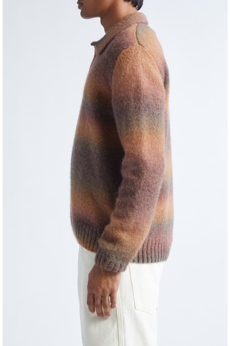 Baby Alpaca & Merino Wool Blend Polo Sweater, Alternate, color, BROWN