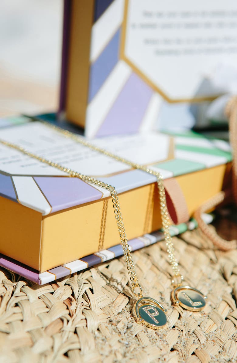 lulu dk Love Letters Spinning Initial Necklace, Alternate, color, 