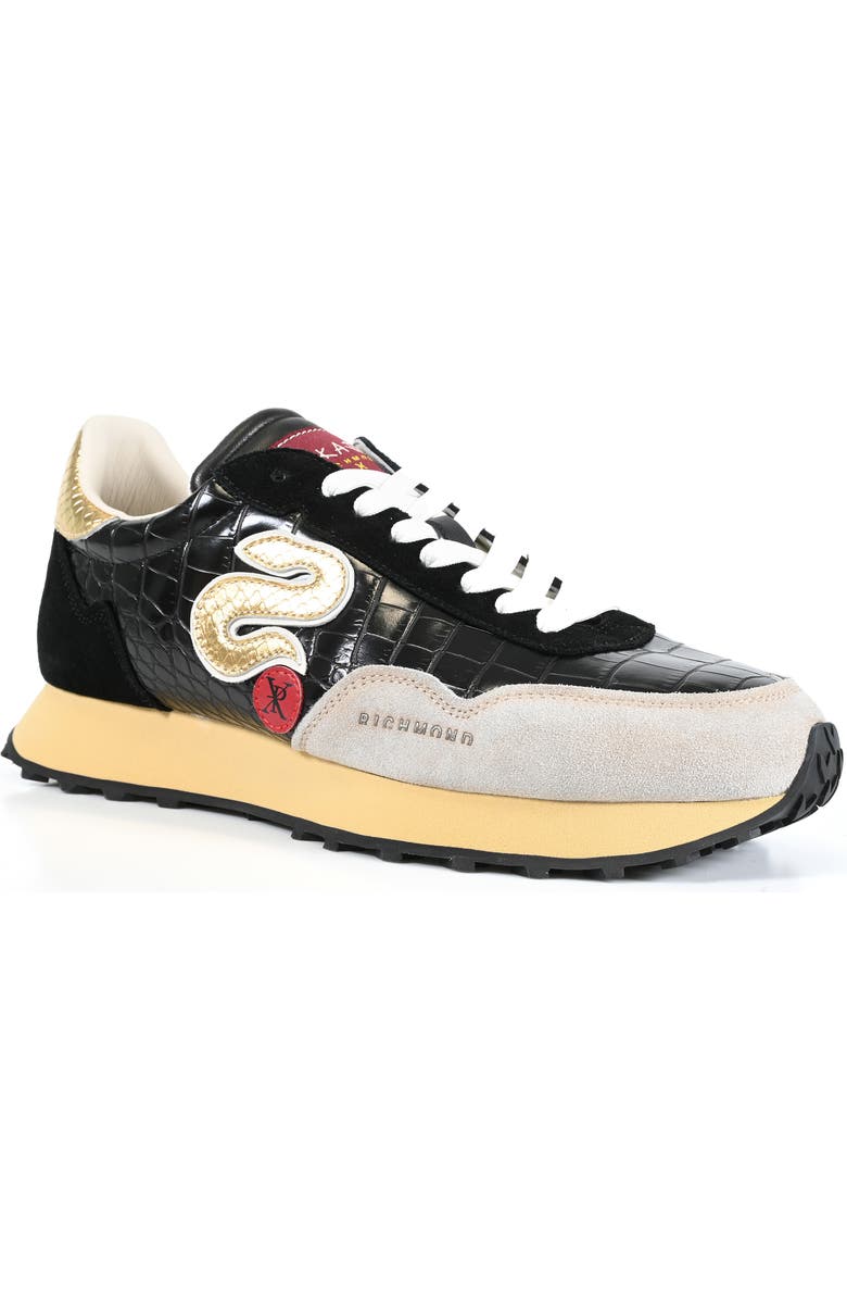 JOHN RICHMOND Signature Runner Sneaker, Main, color, Ivory/ Black/ Gold/ Red