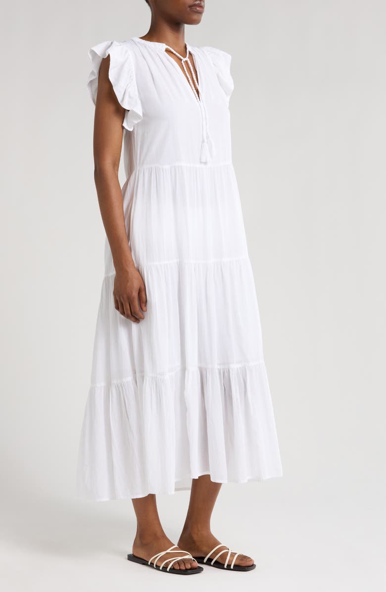 Elan Tiered Cover-Up Maxi Dress, Alternate, color, White