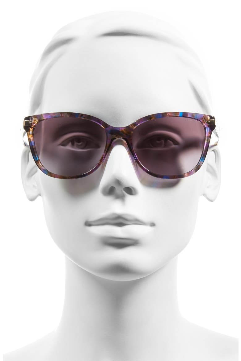 57mm Retro Sunglasses, Alternate, color, PURPLE