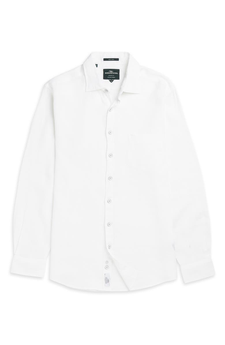 Rodd & Gunn Coromandel Button-Up Linen Shirt, Alternate, color, Snow