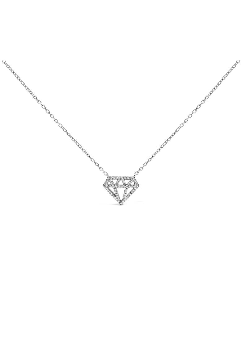 Sterling Silver 1/6 Cttw Diamond Shaped Diamond Pendant Necklace, Main, color, Silver