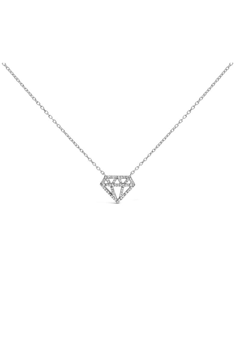 Haus of Brilliance Sterling Silver 1/6 Cttw Diamond Shaped Diamond Pendant Necklace, Main, color, Silver