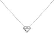 Haus of Brilliance Sterling Silver 1/6 Cttw Diamond Shaped Diamond Pendant Necklace