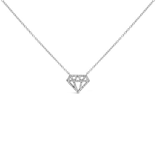Haus of Brilliance Sterling Silver 1/6 Cttw Diamond Shaped Diamond Pendant Necklace at Nordstrom